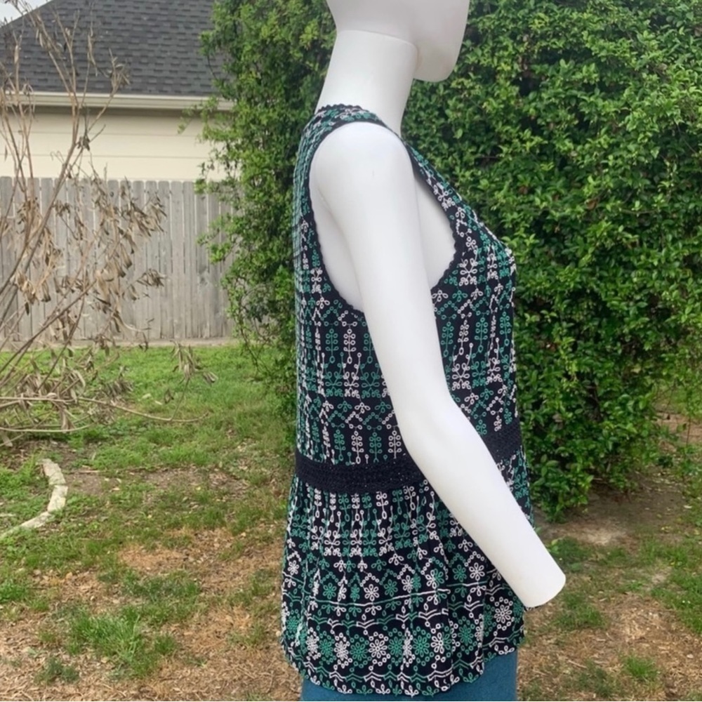 NWT Anthropologie Maeve Boho Embroidered Crochet Peplum StyleTop - Picture 6 of 11